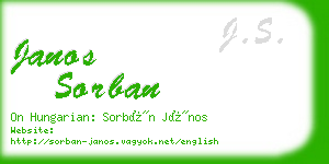 janos sorban business card